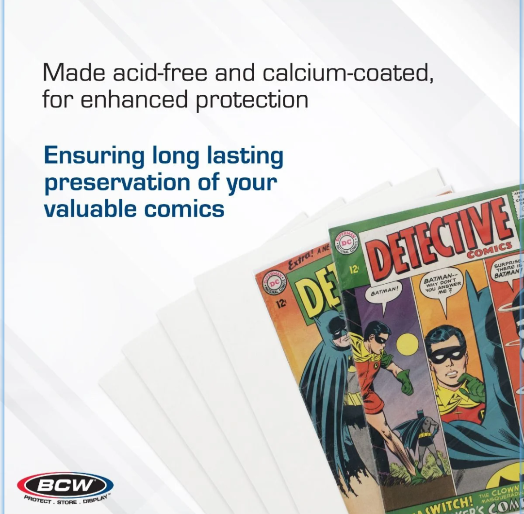 BCW Supplies Silver Age Comic Backing Boards 100 pack