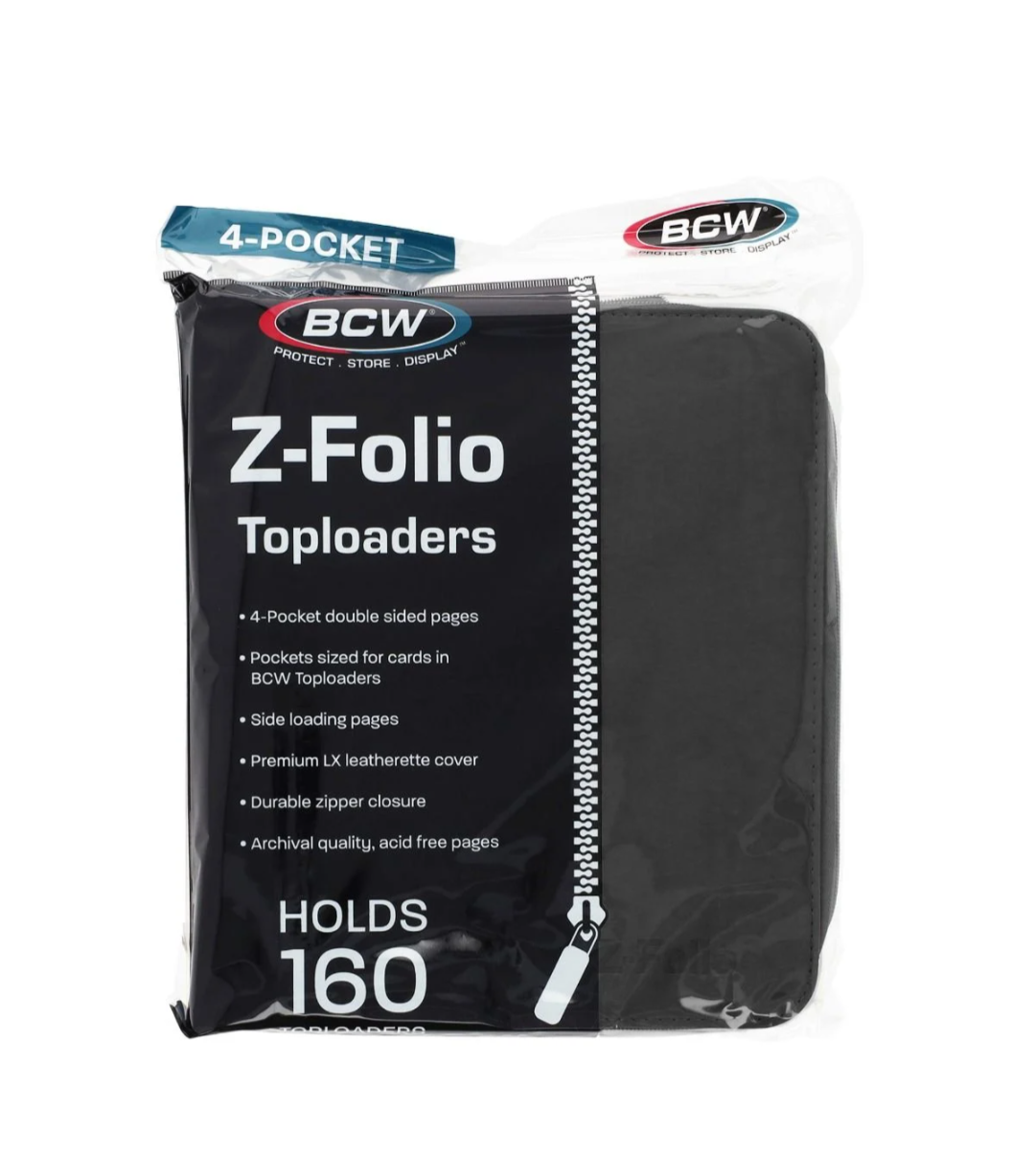 BCW Supplies Z-Folio 4-Pocket LX Album - Toploaders - Black
