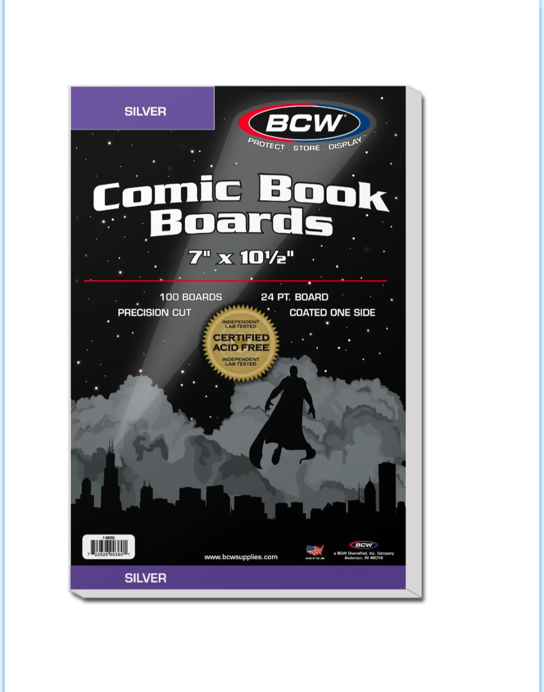 BCW Supplies Silver Age Comic Backing Boards 100 pack
