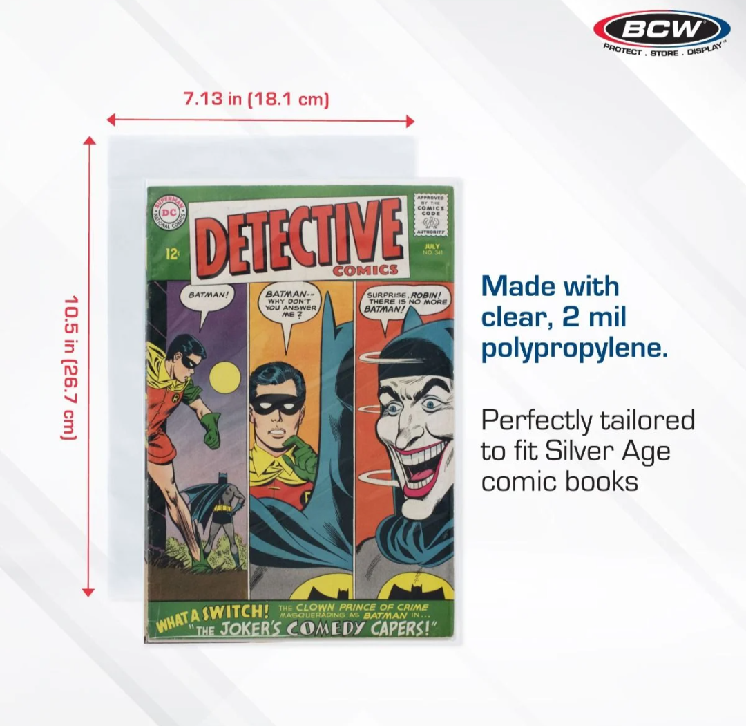 BCW Supplies Silver/Regular Comic Bags 100 pack