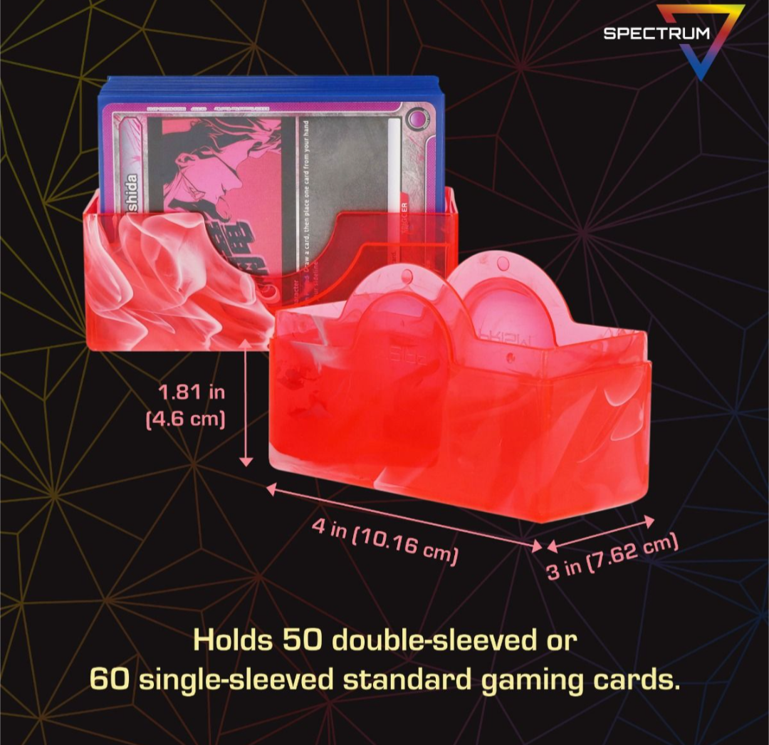 Spectrum Prism Deck Case - Carnelian Red Holds 50 Cards