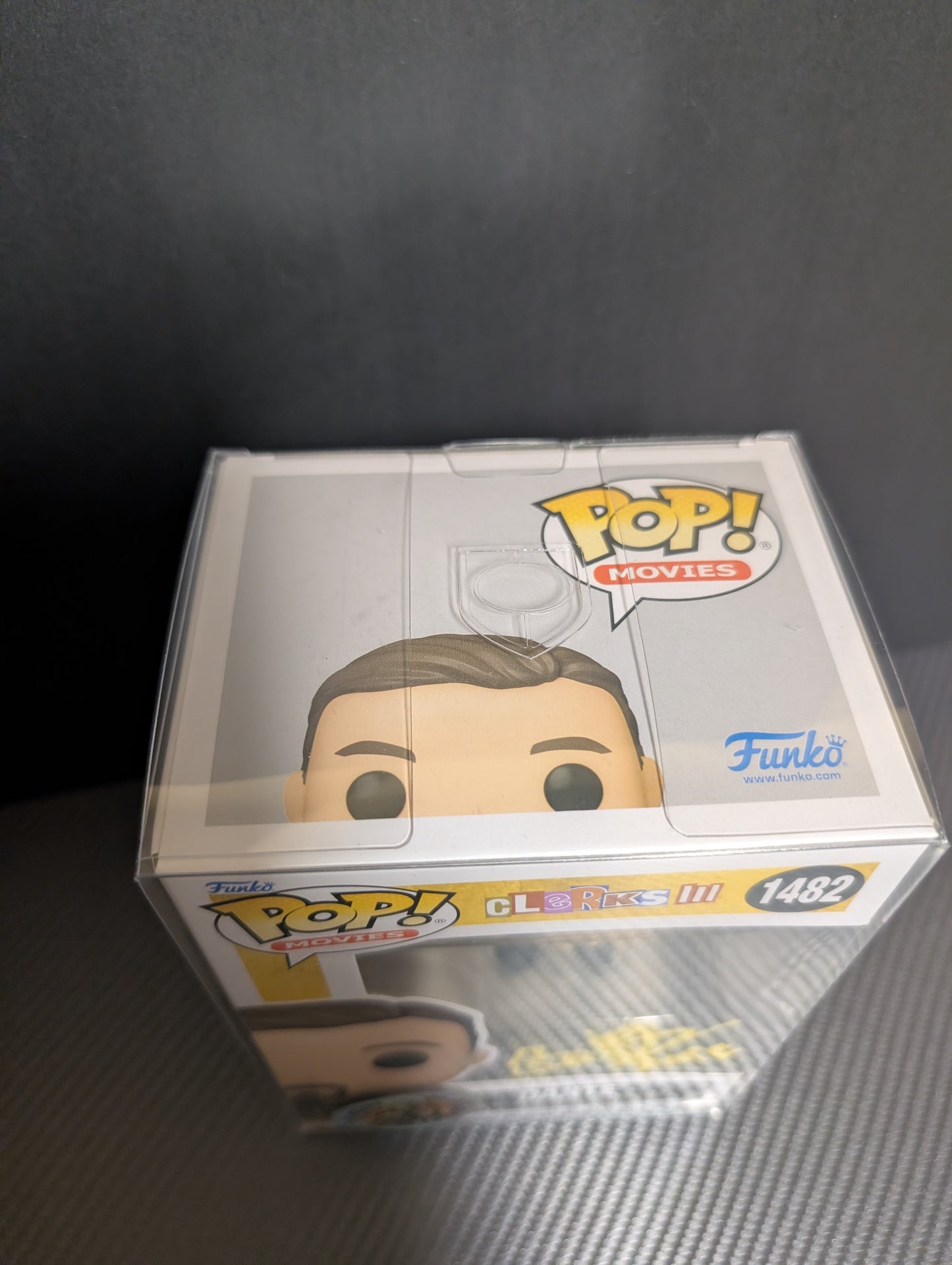SIGNED Brian O'Halloran Funko Pop! Dante 1482 JSA PopShield protector with Secret Stash exclusive "I ASSURE YOU WE'RE FUNK-OPEN" sticker