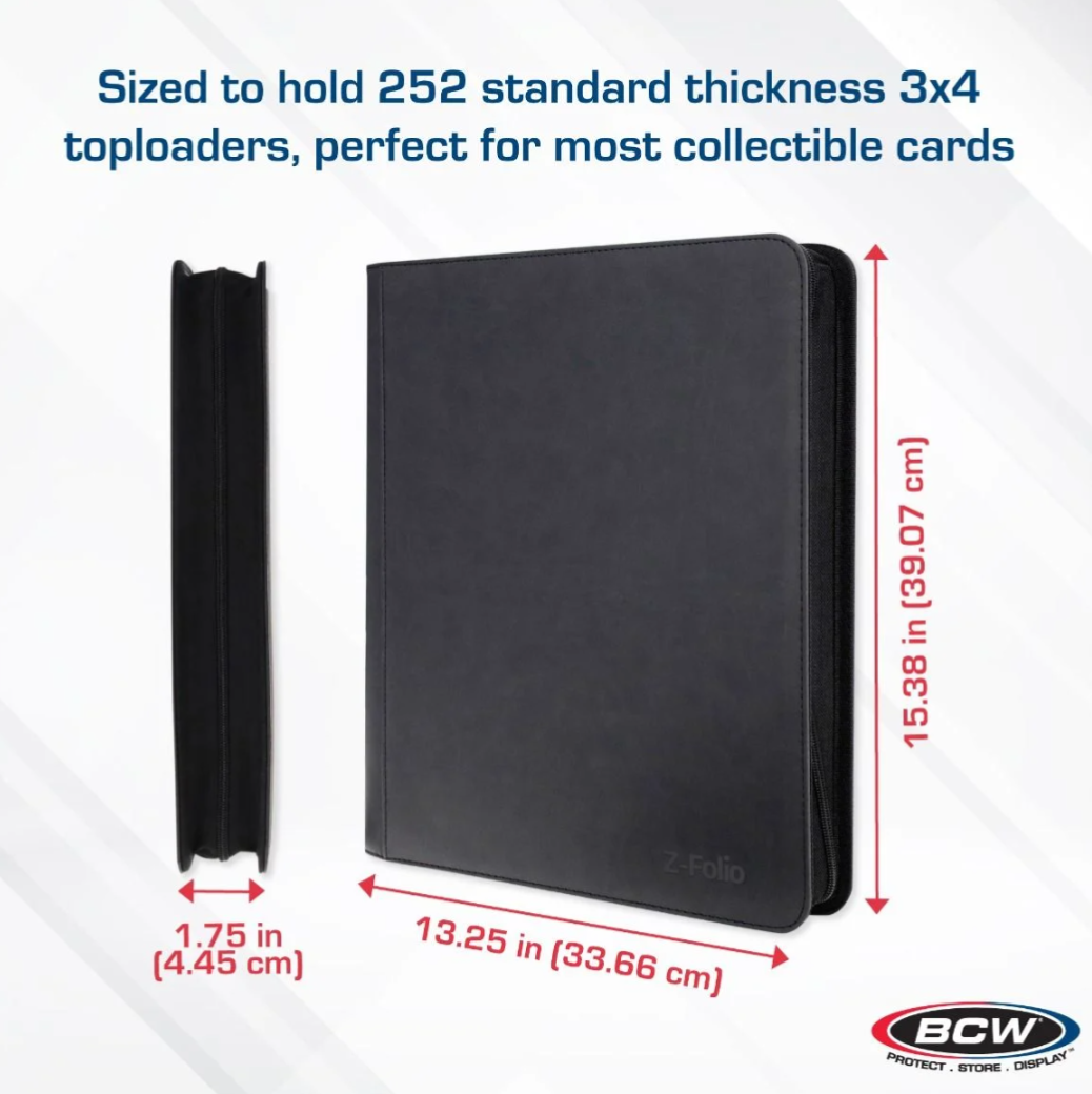 BCW Supplies Z-Folio 9-Pocket LX Album - Toploaders - Black