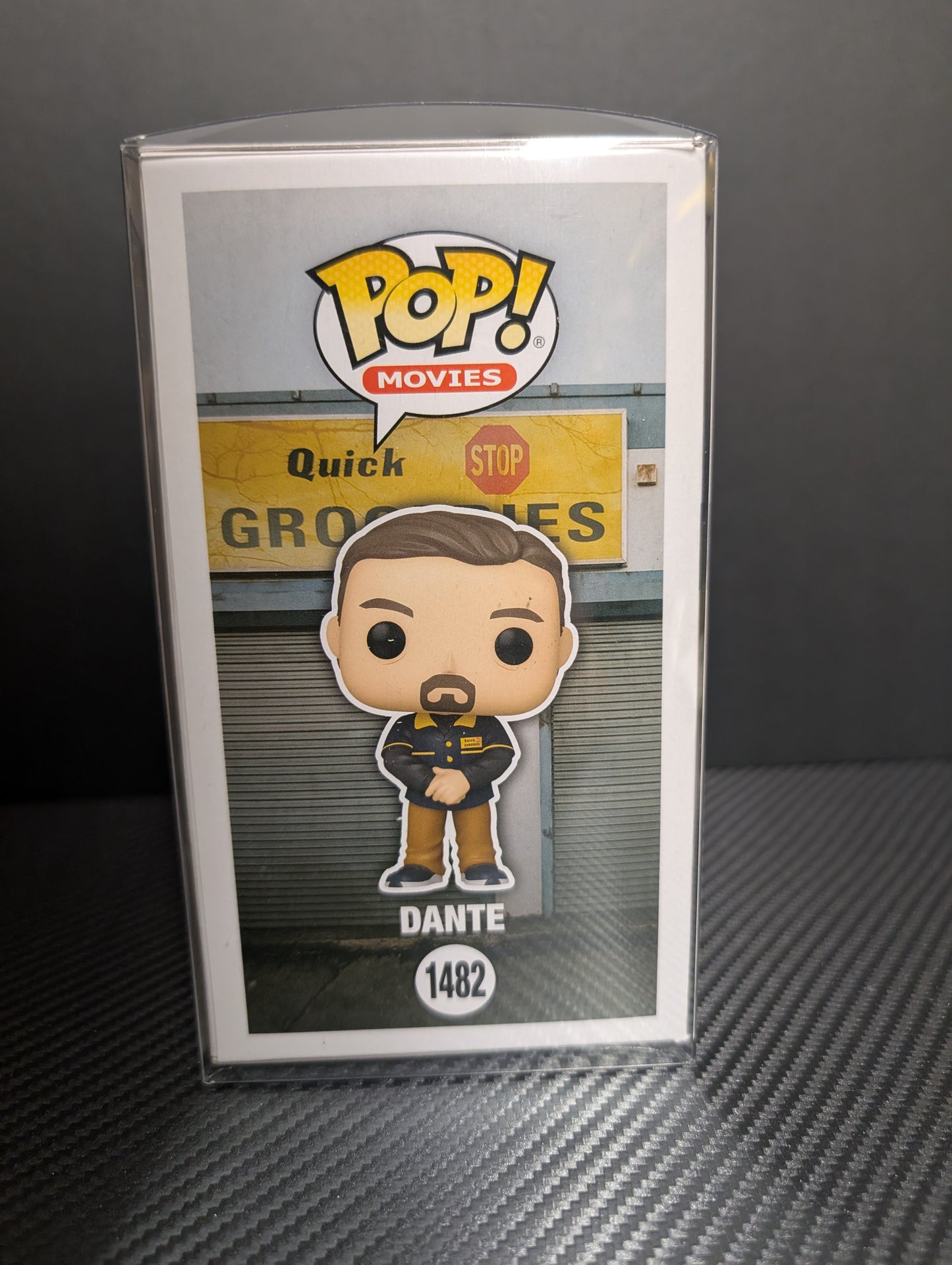 SIGNED Brian O'Halloran Funko Pop! Dante 1482 JSA PopShield protector with Secret Stash exclusive "I ASSURE YOU WE'RE FUNK-OPEN" sticker