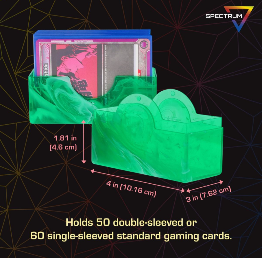 Spectrum Prism Deck Case - Jade Green Holds 50 Cards