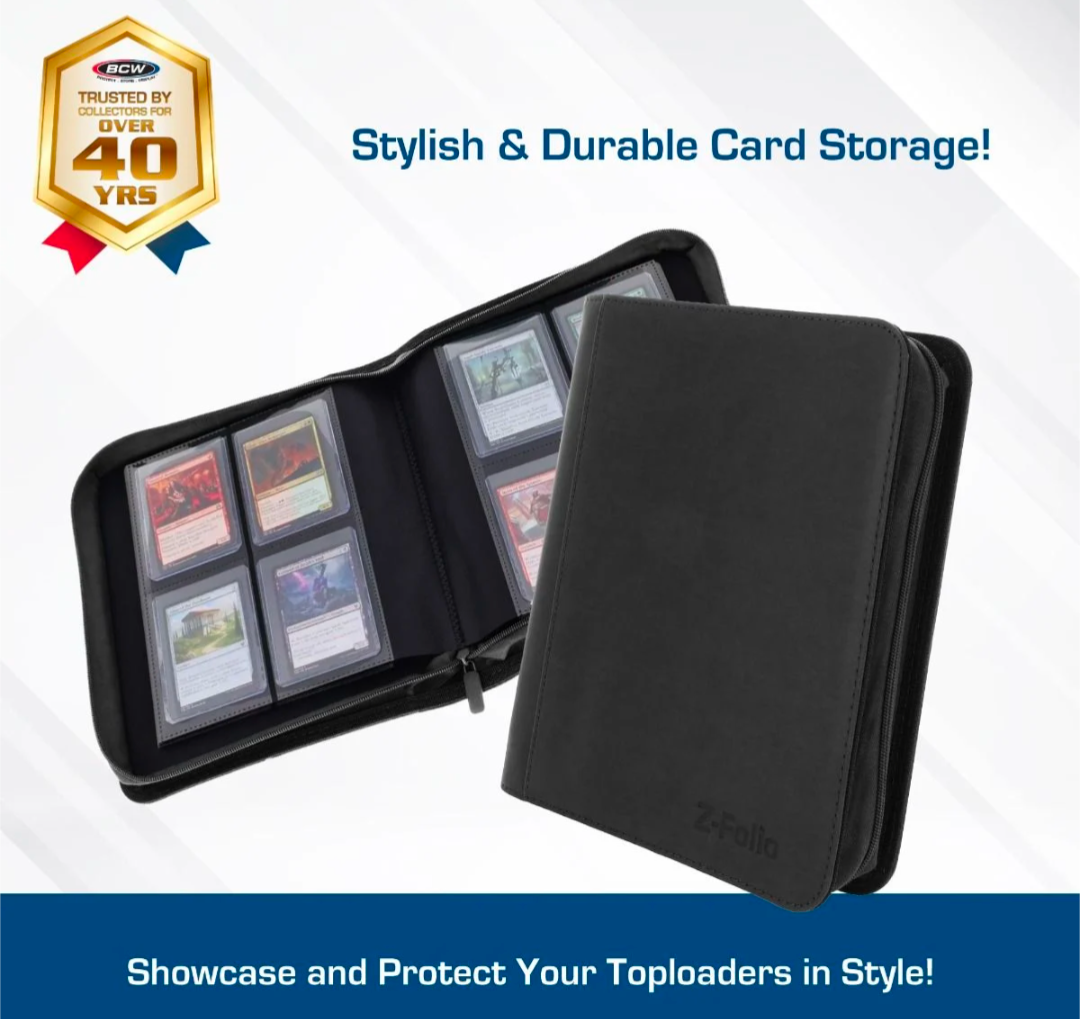 BCW Supplies Z-Folio 4-Pocket LX Album - Toploaders - Black