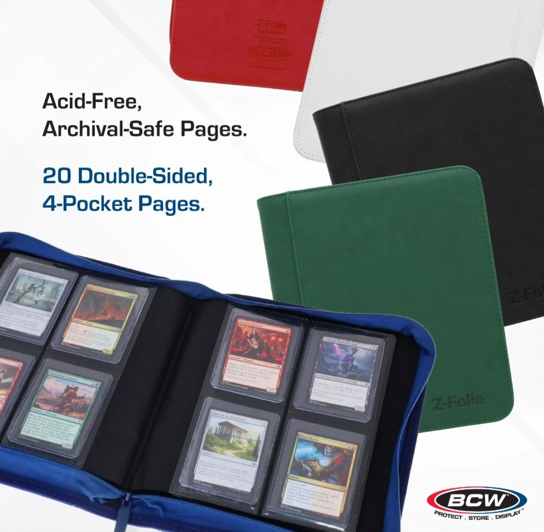 BCW Supplies Z-Folio 4-Pocket LX Album - Toploaders - Black