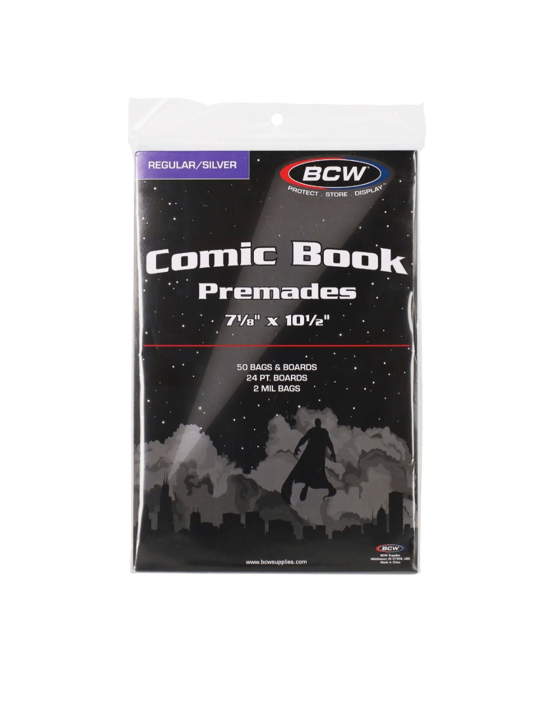 BCW Supplies Comic Premade Bag and Board Resealable Silver Age