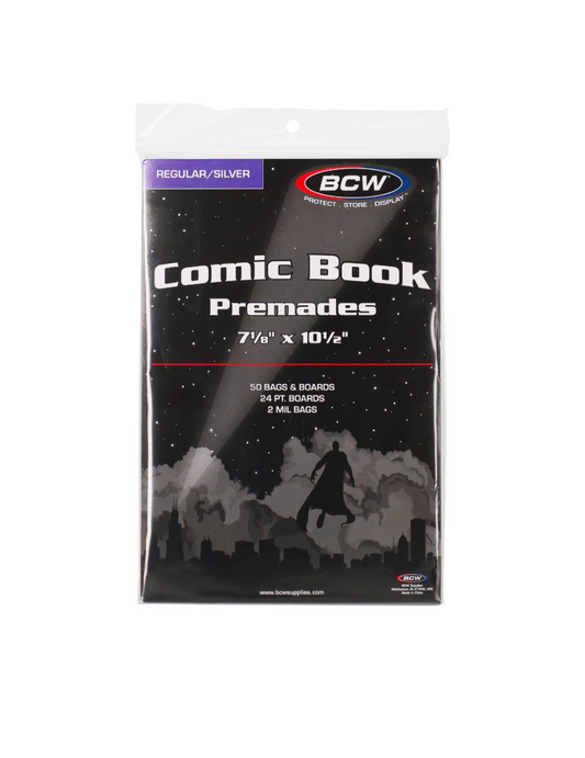 BCW Supplies Comic Premade Bag and Board Resealable Silver Age