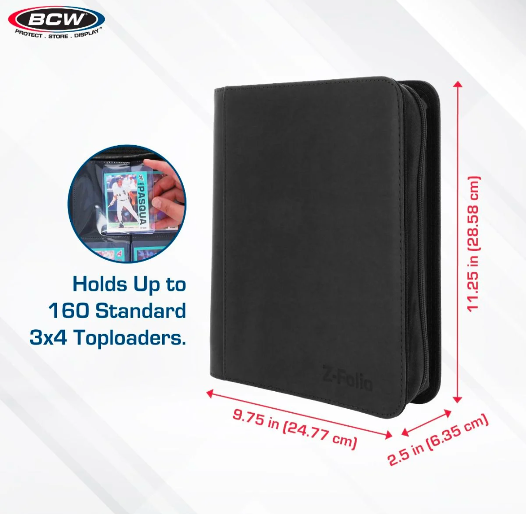 BCW Supplies Z-Folio 4-Pocket LX Album - Toploaders - Black